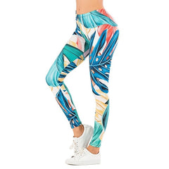 leaf Printing Fitness Slim leggings