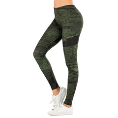 leaf Printing Fitness Slim leggings