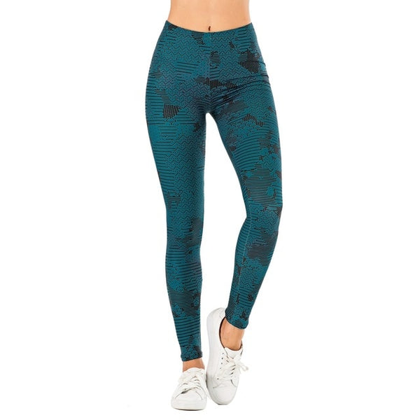 leaf Printing Fitness Slim leggings