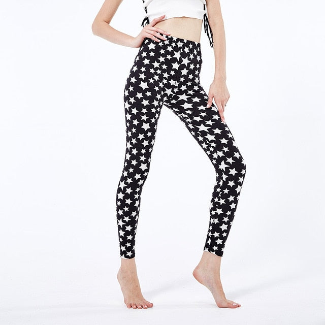 Women Gym Leggings Star Printing