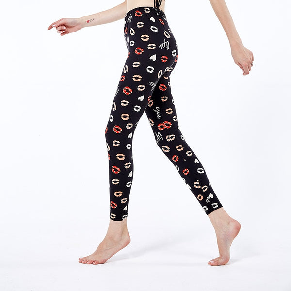 Plus Size Print Elastic Leggings