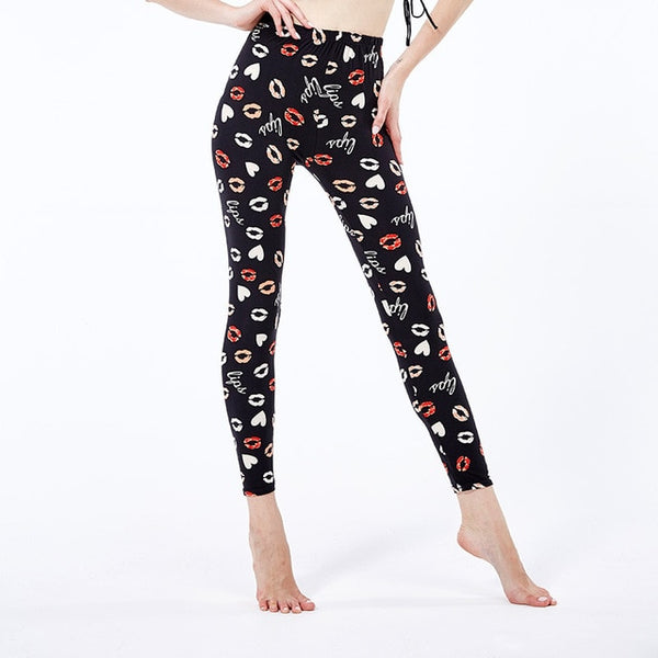 Plus Size Print Elastic Leggings